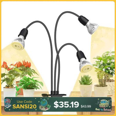 30W Adjustable 3-Head Clip-on LED Grow Light (US/CA ONLY)