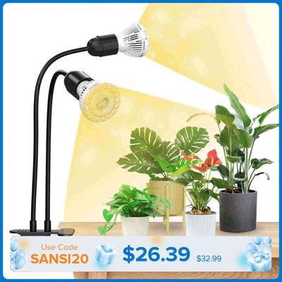 20 W verstellbares 2-Kopf-Clip-on-LED-Wachstumslicht 