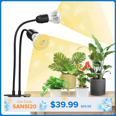 20 W verstellbares 2-Kopf-Clip-on-LED-Wachstumslicht 