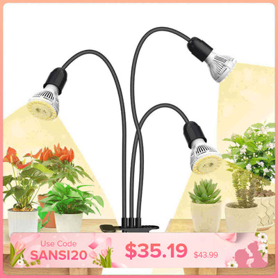 Lampada LED da coltivazione con clip regolabile a 3 teste da 30 W (SOLO USA/CA) 