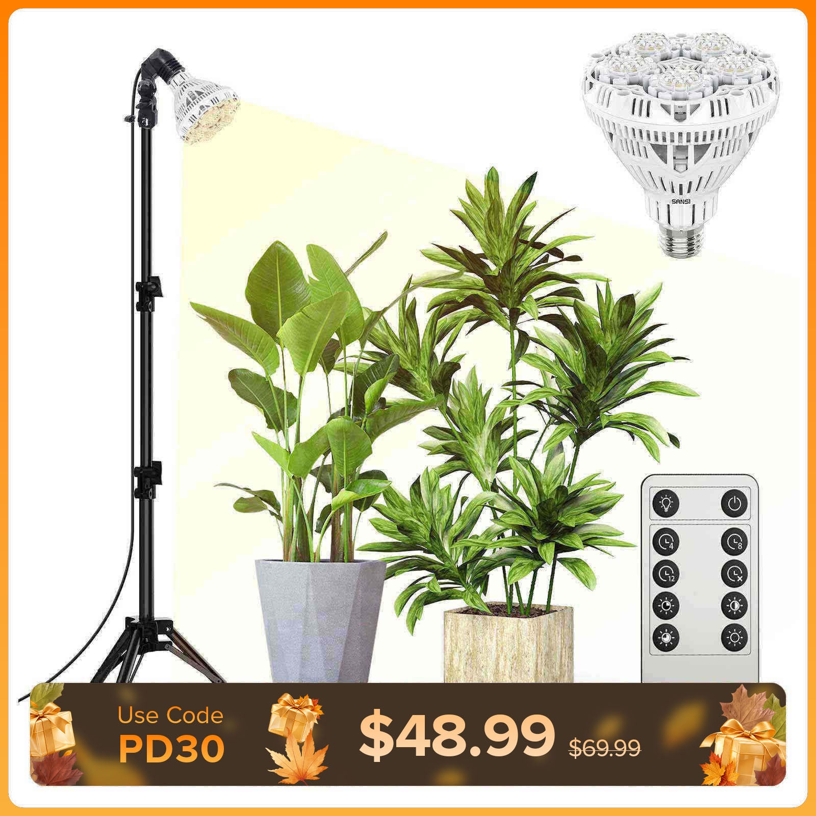 SANSI BR30 30W Adjustable Grow Light with Remote – SANSI Lighting