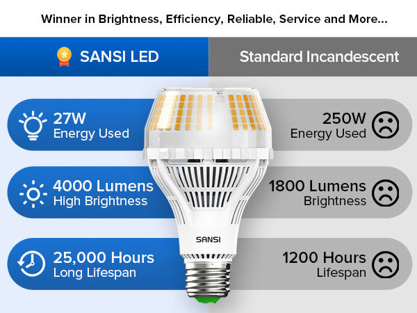 A21 led light bulbs, winner in brightness, efficiency, reliable, service and more