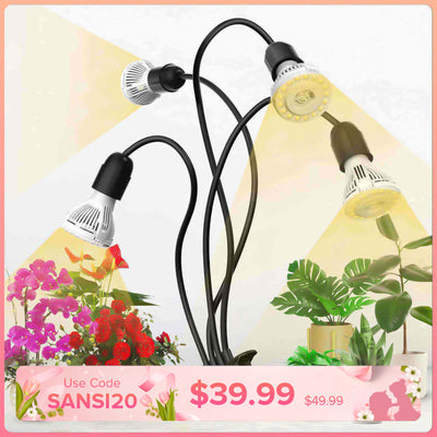 Lampada LED da coltivazione con clip regolabile a 4 teste da 40 W (SOLO USA/CA) 