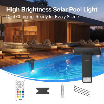 SANSI Solar RGB LED Pool Light with Remote Control