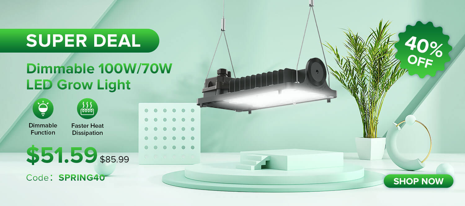 SUPER DEAL 40% off for Dimmable 100w/70wLED Grow Light.