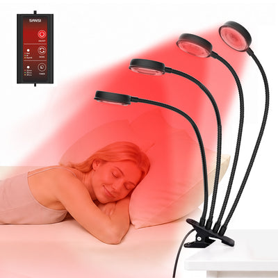 SANSI 50W Adjustable 4-Head Clip-on Red Therapy Light for Body Face (US ONLY)