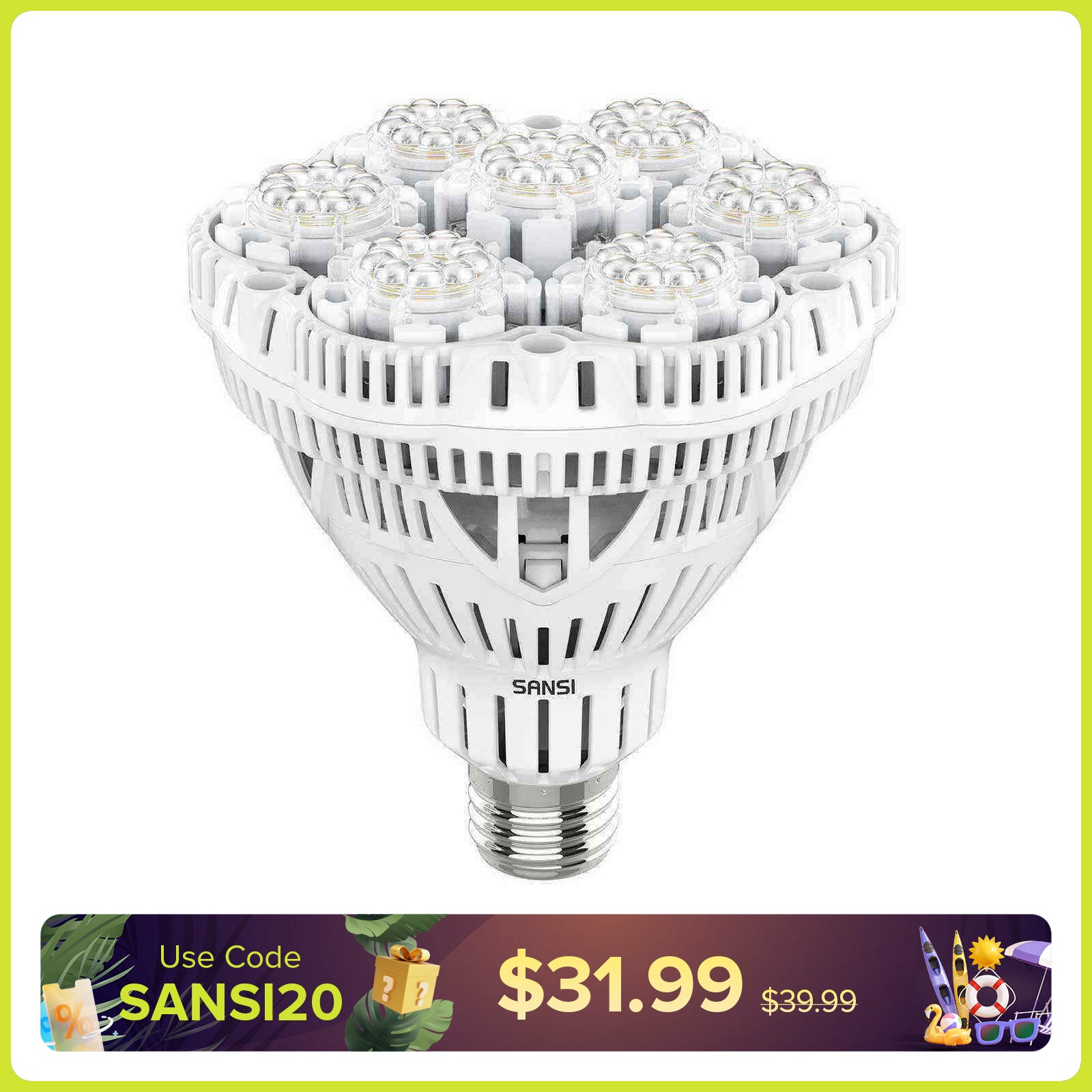BR30 36W LED Grow Light Bulb