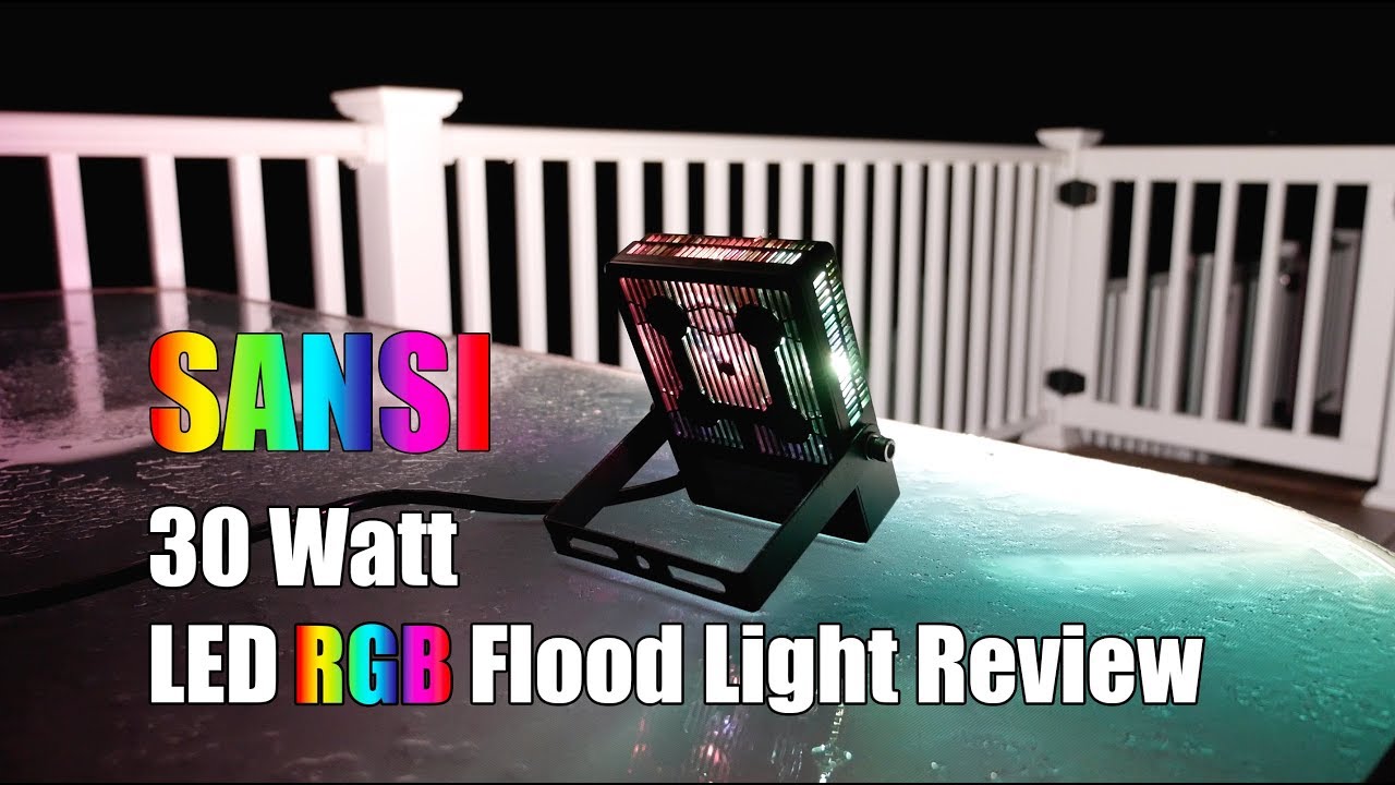 SANSI 30W LED Multi-Color Flood/Party Light Review by YT@Green Mountain DIY Guy.