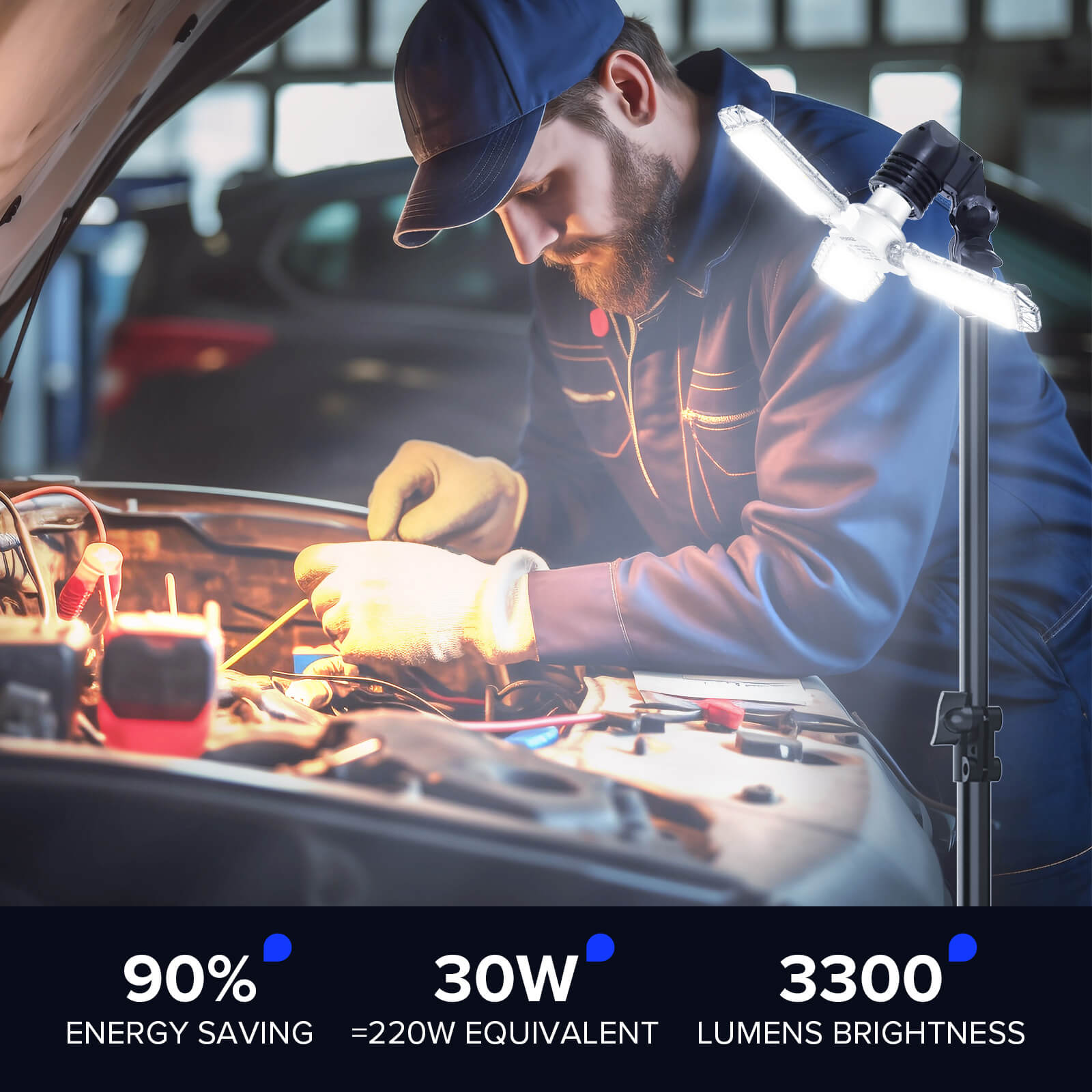 30w work light, 220w equivalent, 3300 lumen