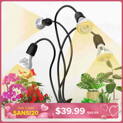 40 W verstellbares 4-Kopf-Clip-on-LED-Wachstumslicht (NUR USA/KANADA) 