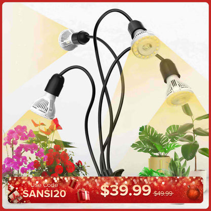 40 W verstellbares 4-Kopf-Clip-on-LED-Wachstumslicht (NUR USA/KANADA) 