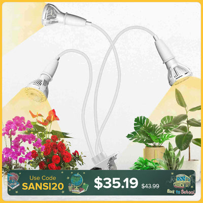 30W Adjustable 3-Head Clip-on LED Grow Light (US/CA ONLY)