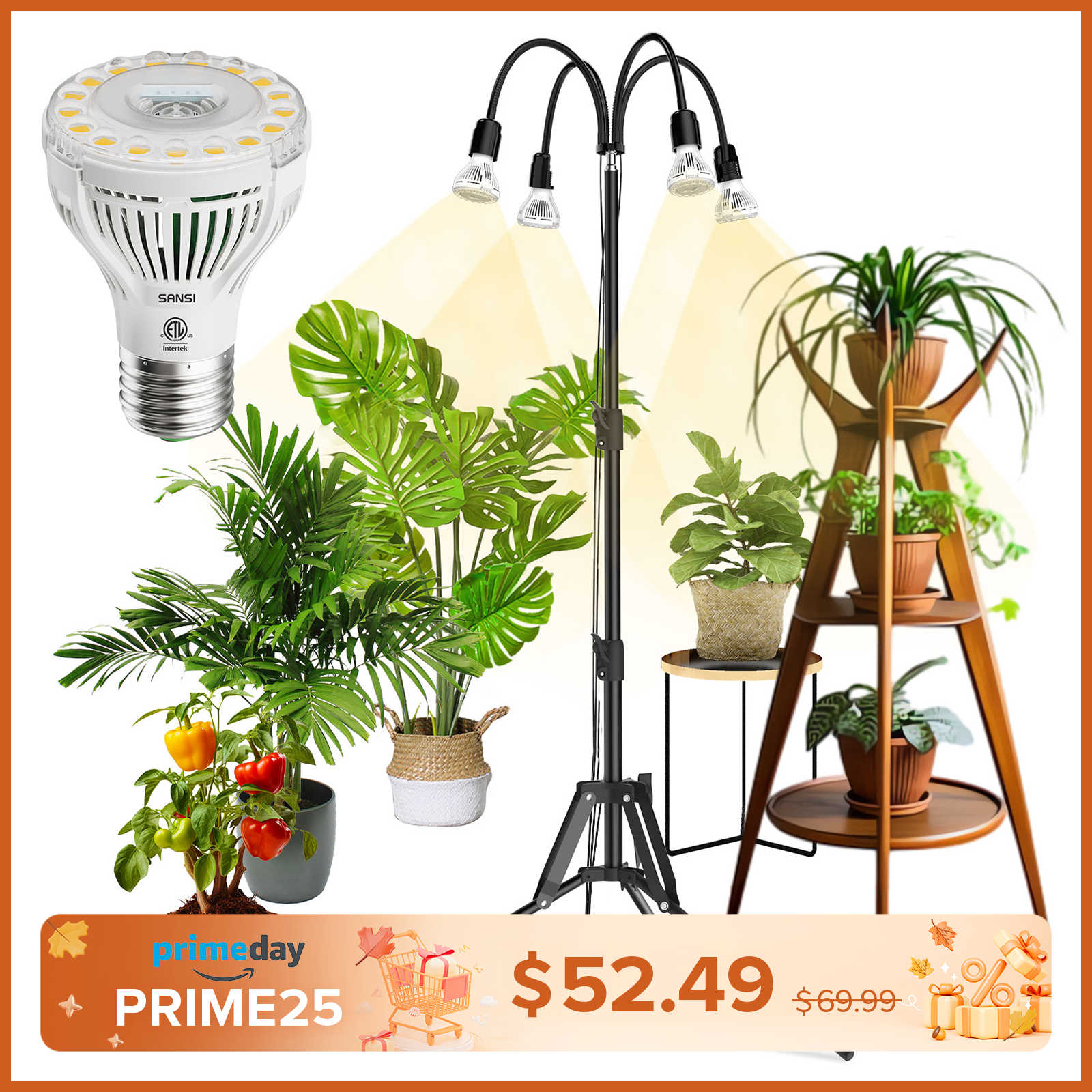 Upgraded 40W Grow Light with Adjustable Tripod Stand (US ONLY)