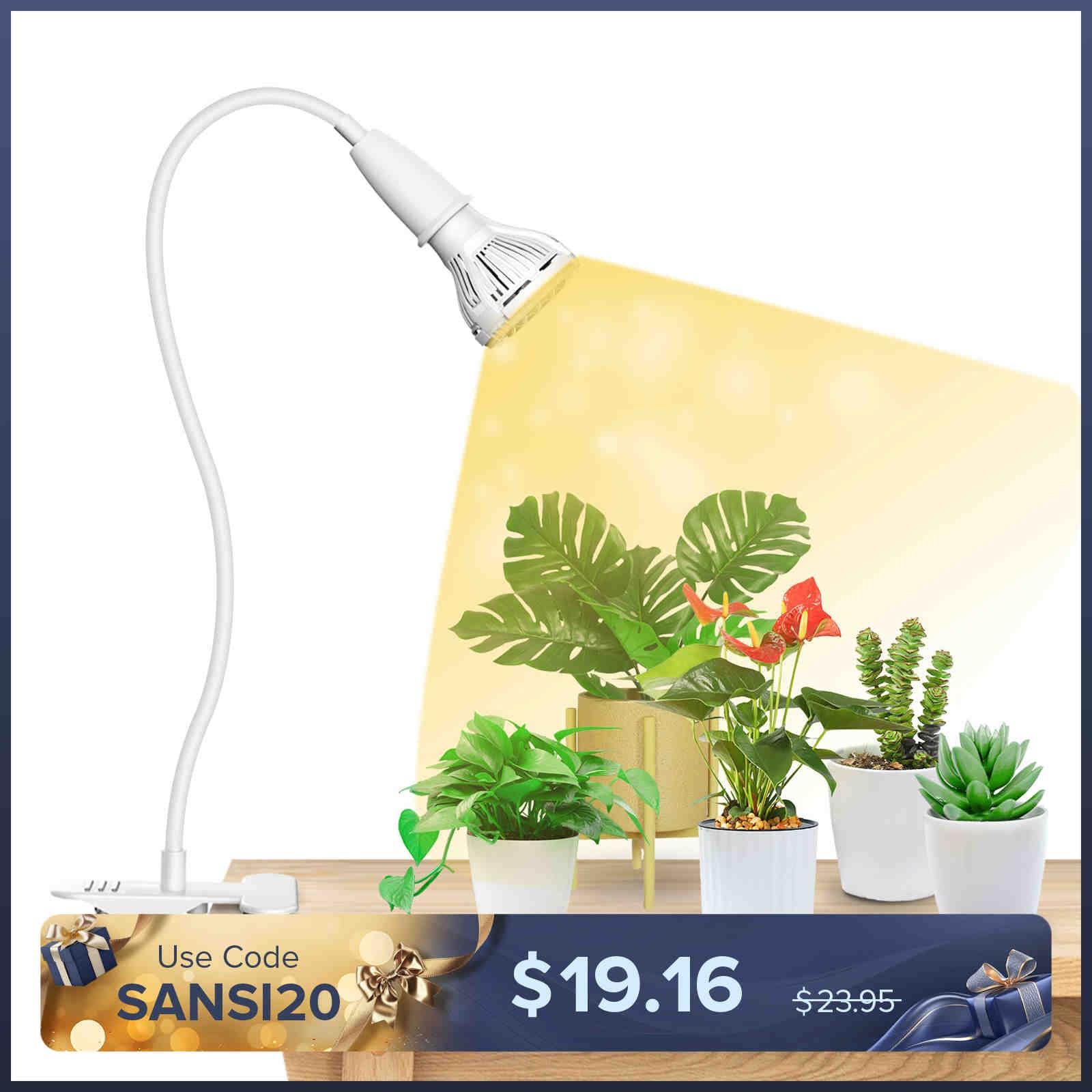 10W Adjustable 1-Head Clip-on LED Grow Light (US/CA ONLY)