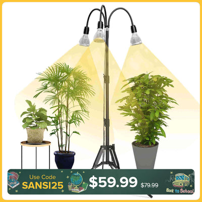 SANSI Upgraded 90W Multi-head Grow Light with Adjustable Tripod Stand