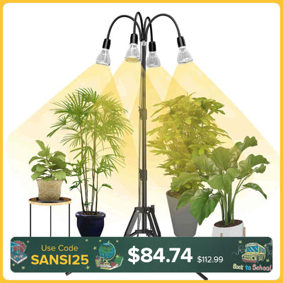 SANSI Upgraded 128W Multi-head Grow Light with Adjustable Tripod Stand (US/CA ONLY)