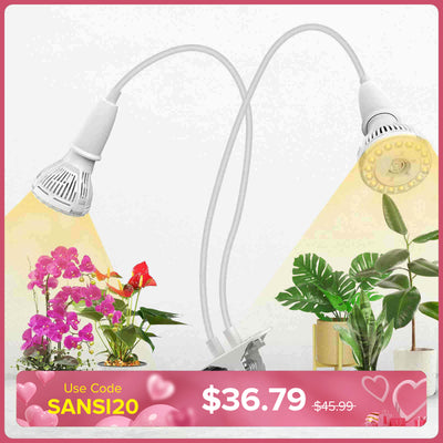 20 W verstellbares 2-Kopf-Clip-on-LED-Wachstumslicht 