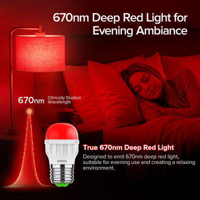 SANSI A11 5W 670nm Red Light Bulb for Sleep Therapy