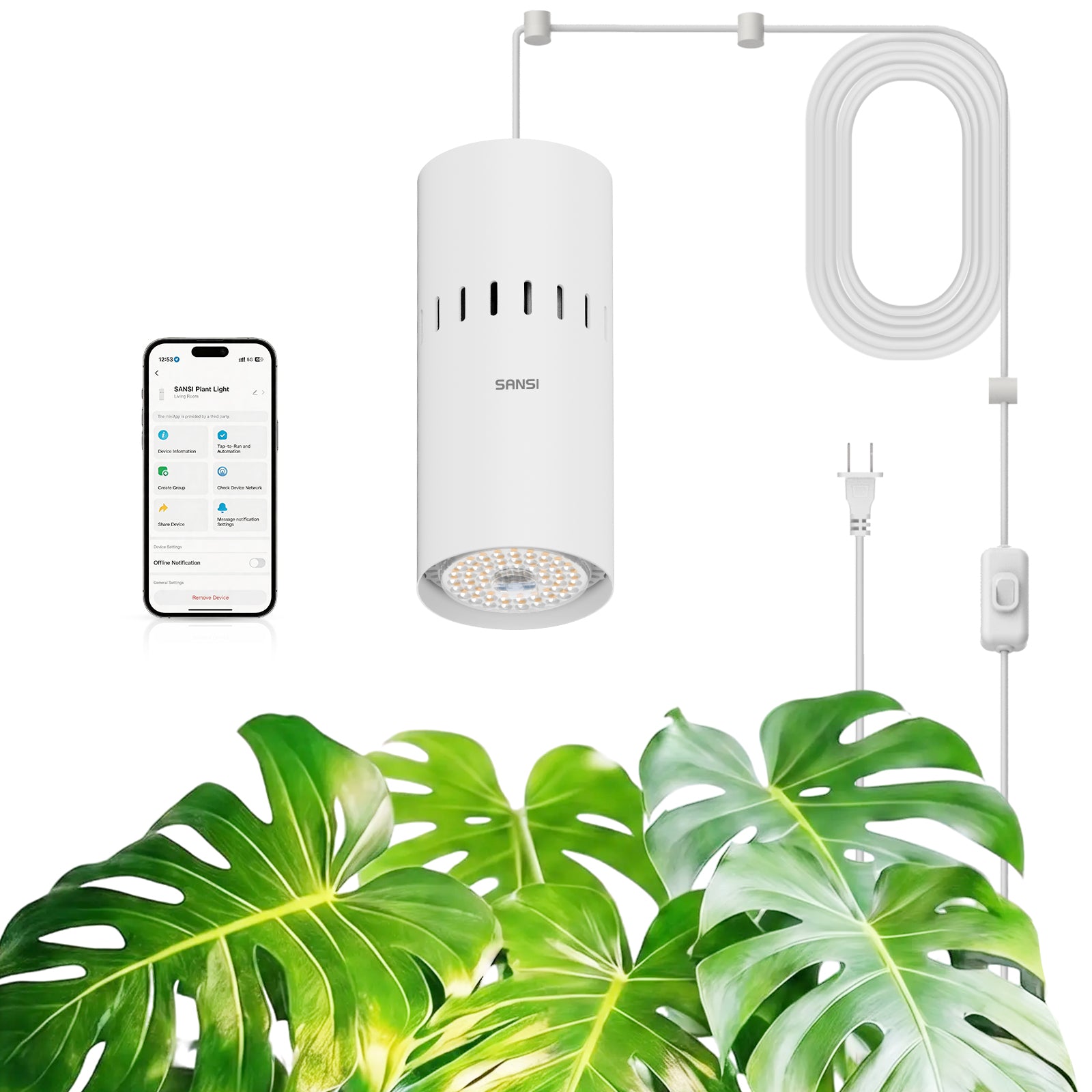 SANSI 40W Smart LED Hanging Grow Light(US ONLY)