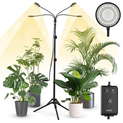40W 4-Head Adjustable Tripod Stand Grow Light with Remote Control (US ONLY)