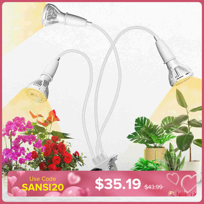 30 W verstellbares 3-Kopf-LED-Pflanzenlicht zum Anklemmen (NUR USA/Kanada) 