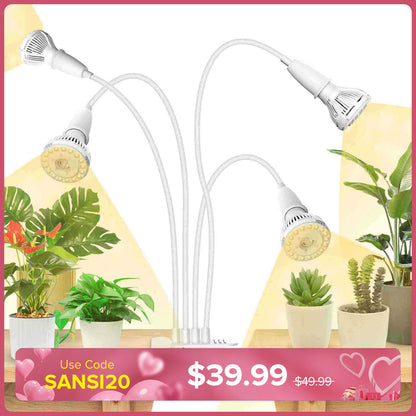 Lampada LED da coltivazione con clip regolabile a 4 teste da 40 W (SOLO USA/CA) 