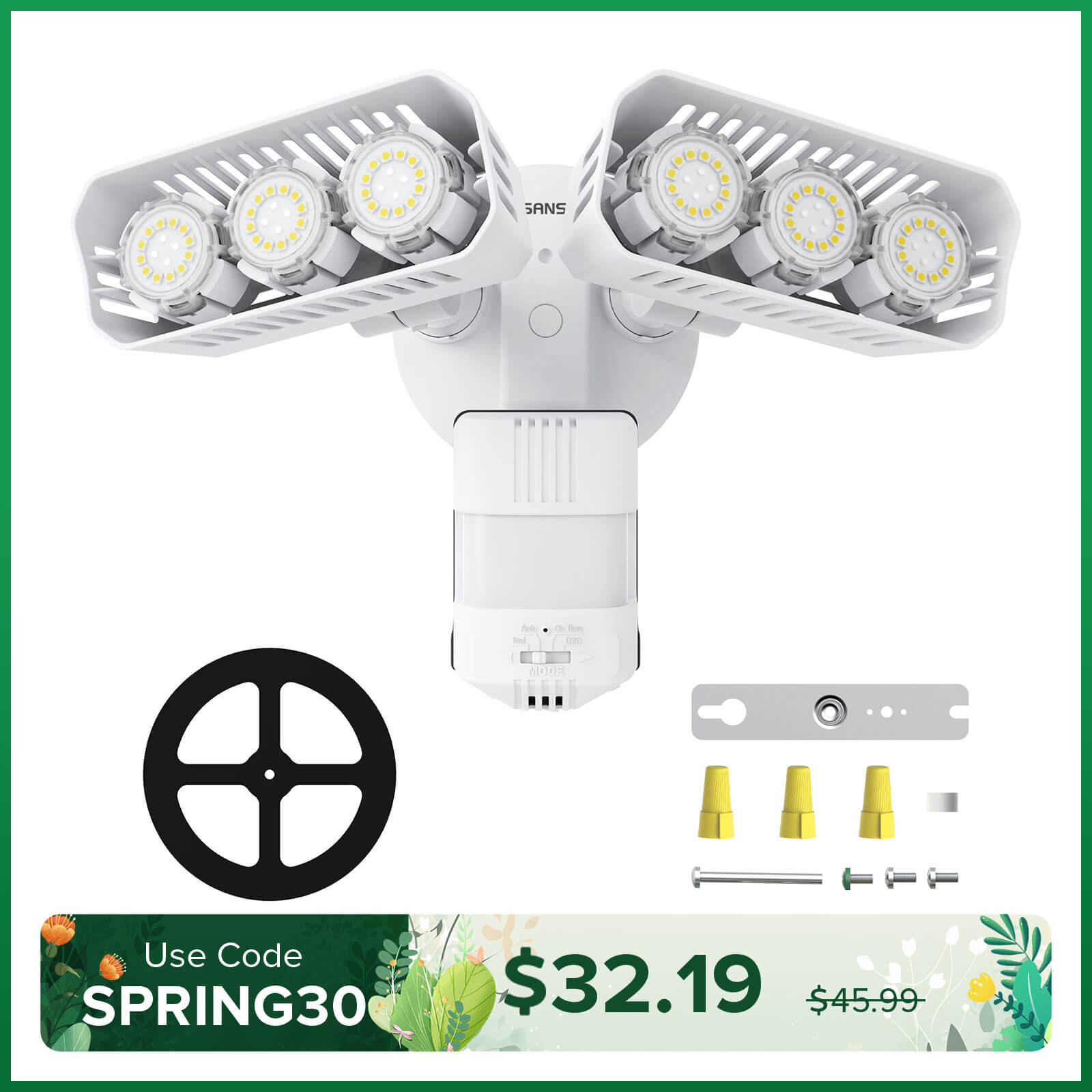38W LED Security Light (Dusk to Dawn & Motion Sensor)(US CA ONLY)