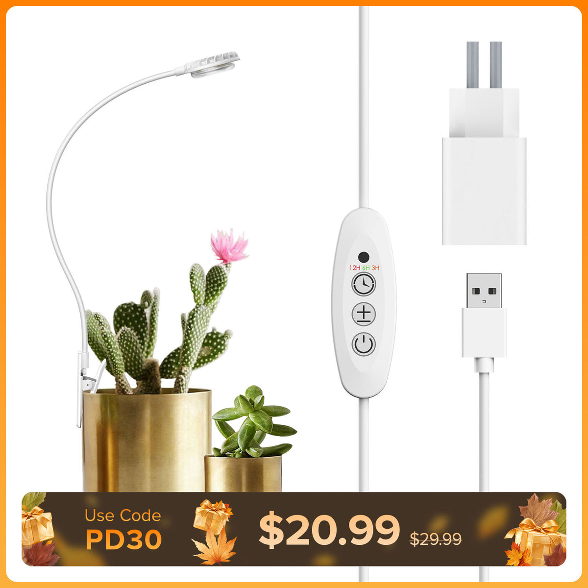 SANSI 4,5W LED-Pflanzenlampe mit Topfclip (NUR EU/GB)