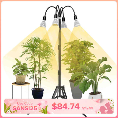 SANSI Upgraded 128W Multi-head Grow Light with Adjustable Tripod Stand (US/CA ONLY)