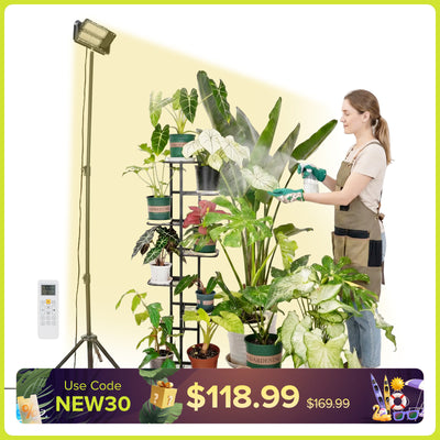 SANSI 100W Panel LED Standing Grow Light with Remote Control (US ONLY)