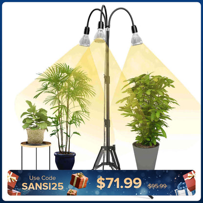 SANSI Upgraded 96W Multi-head Grow Light with Adjustable Tripod Stand (US/CA ONLY)