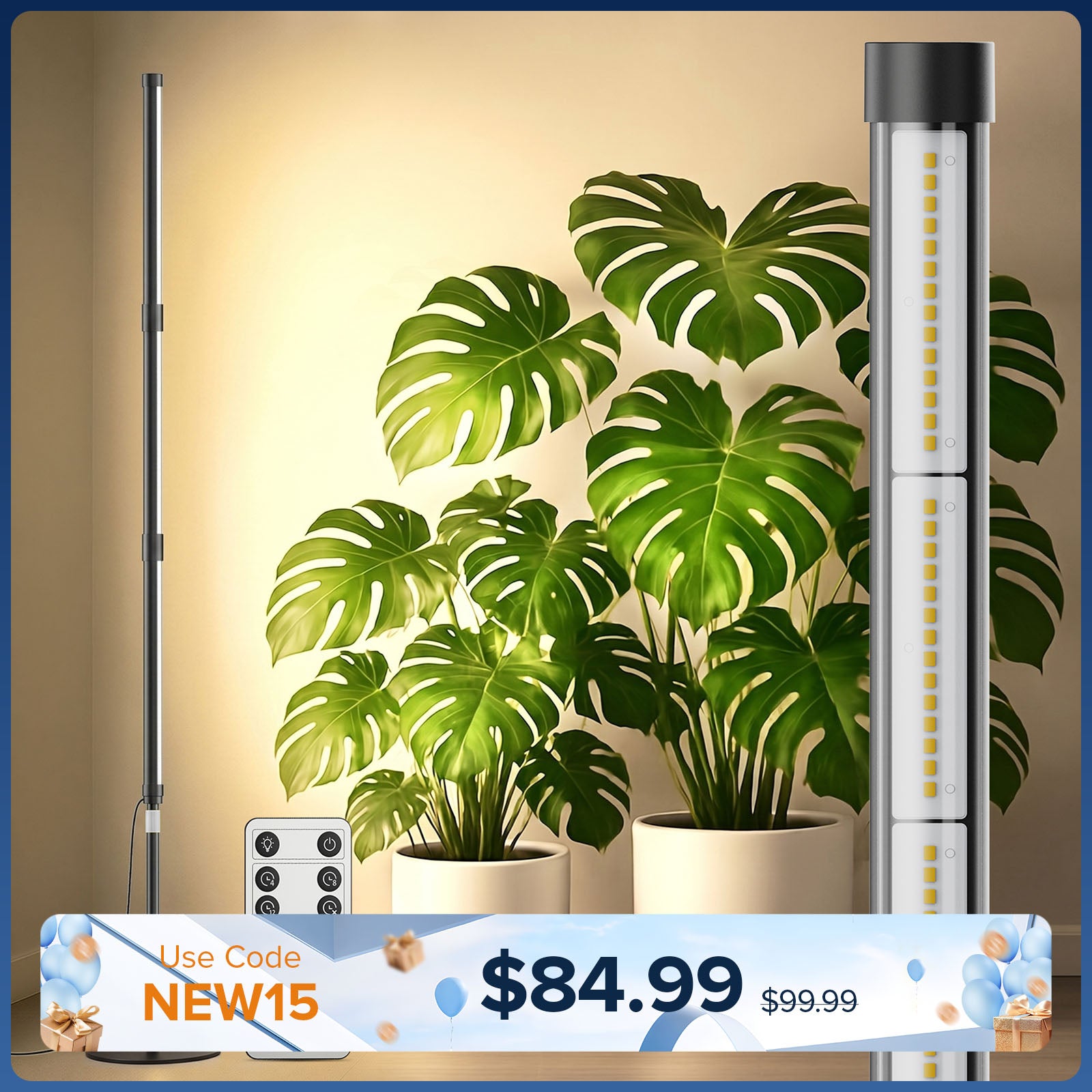 SANSI T10 Pro 80W LED Standing Grow Light (US/EU ONLY)