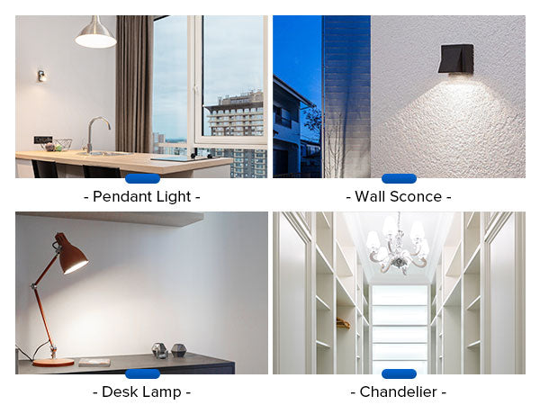 Multiple Usage & Wide Applications：pendant light,wall sconce,desk lamp and chandelier.