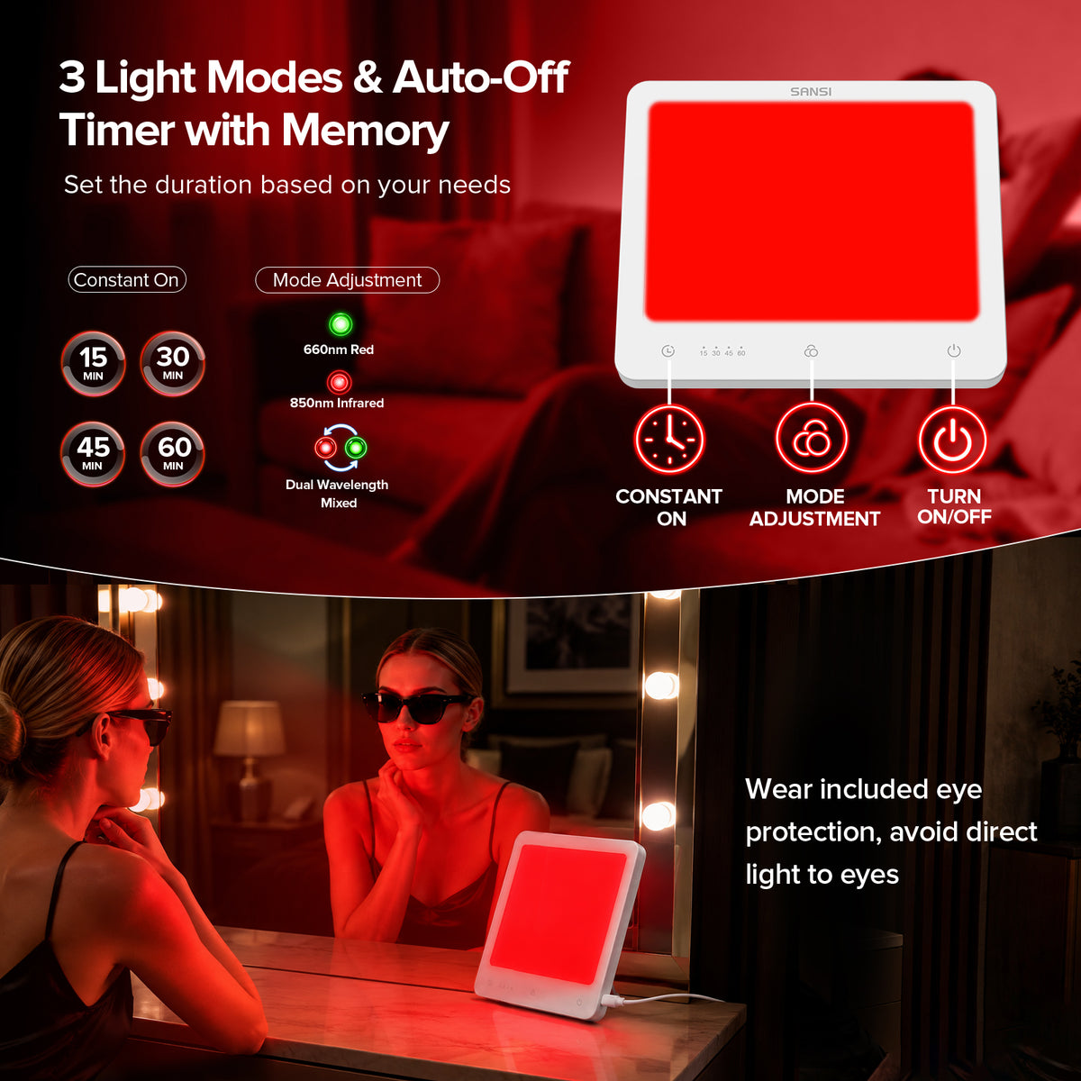 SANSI 35W Red Light Therapy Panel for Body Face