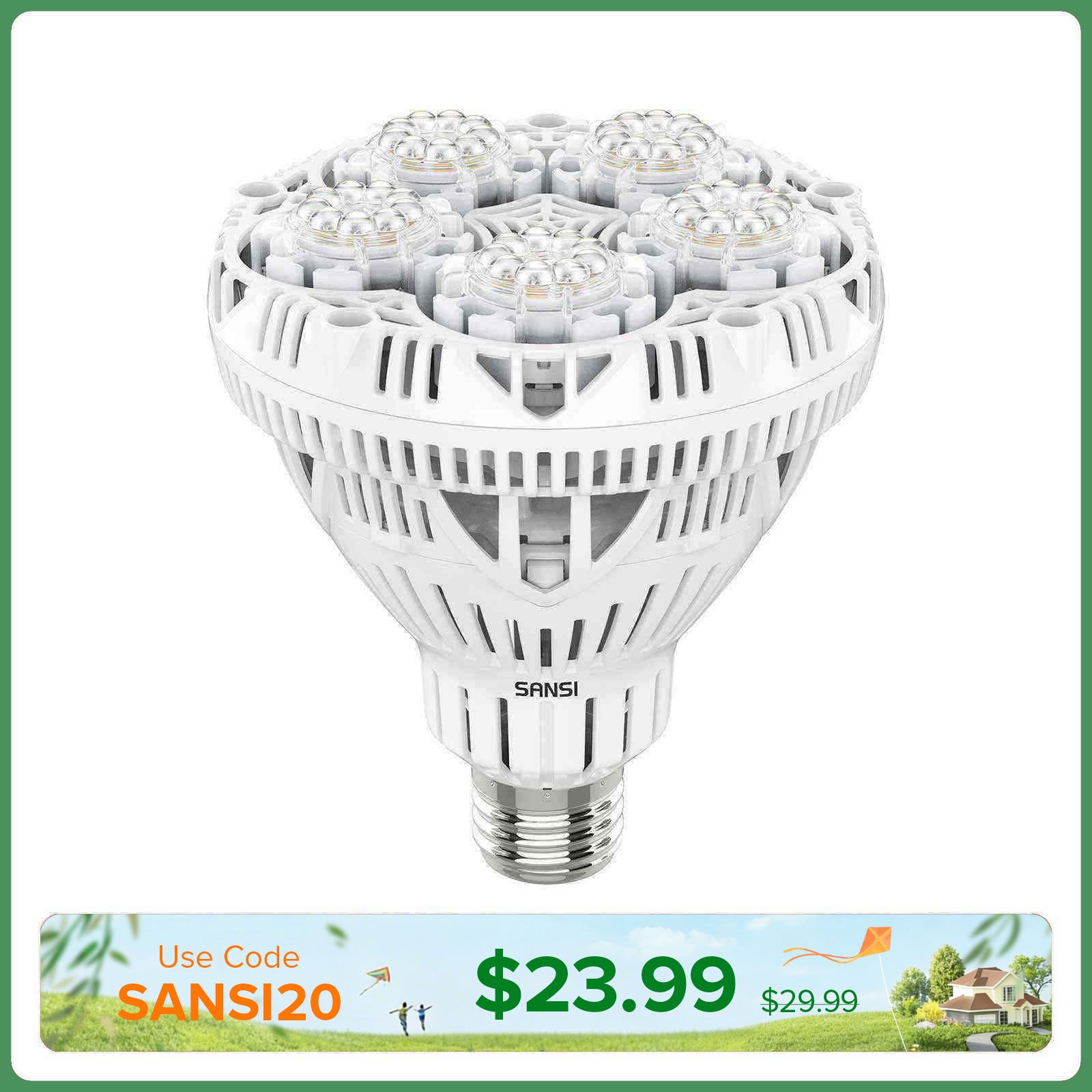 BR30 24W LED Grow Light Bulb