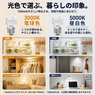 SANSI A11 7W 3000K/5000K LED Light Bulb (JP ONLY)