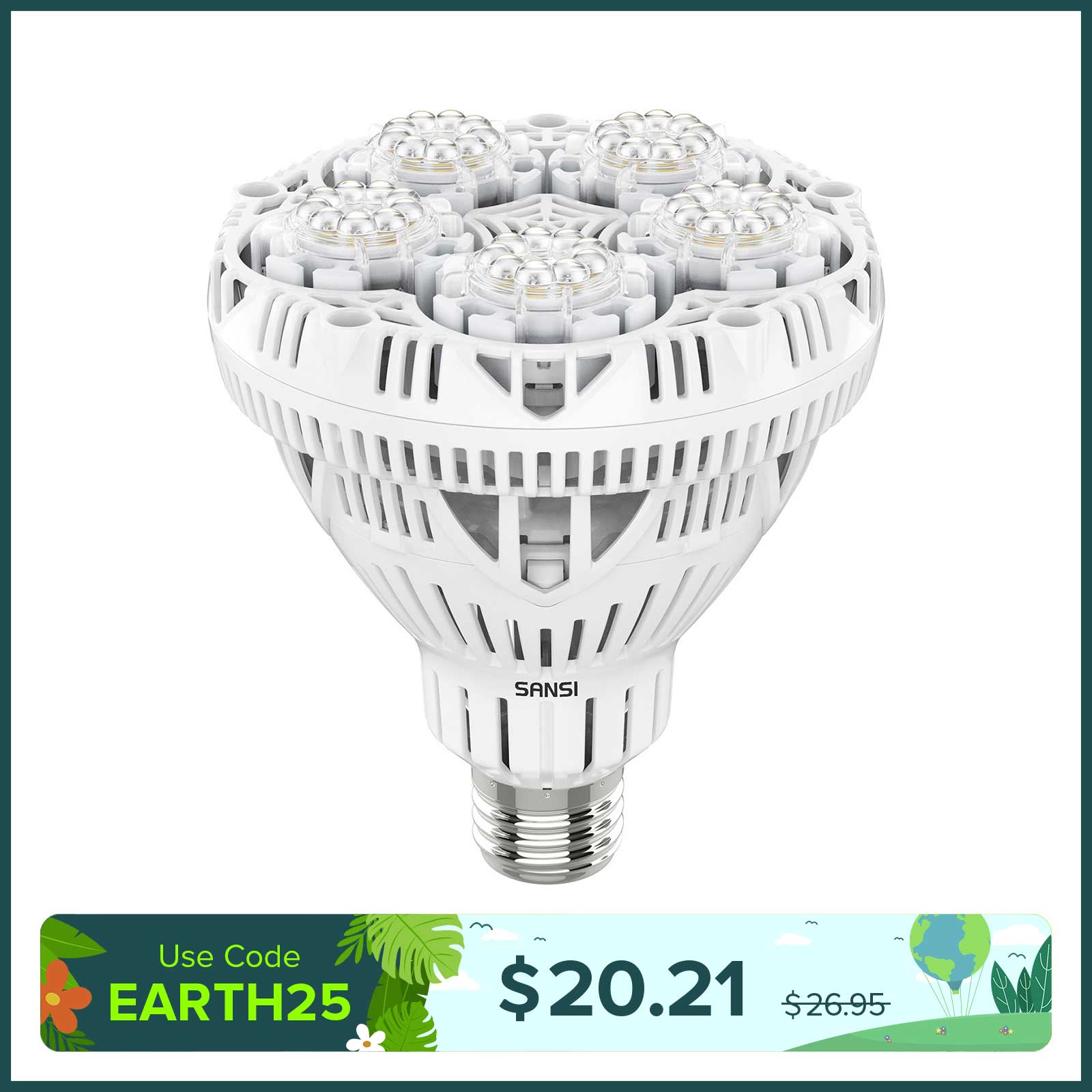 BR30 24W LED Grow Light Bulb