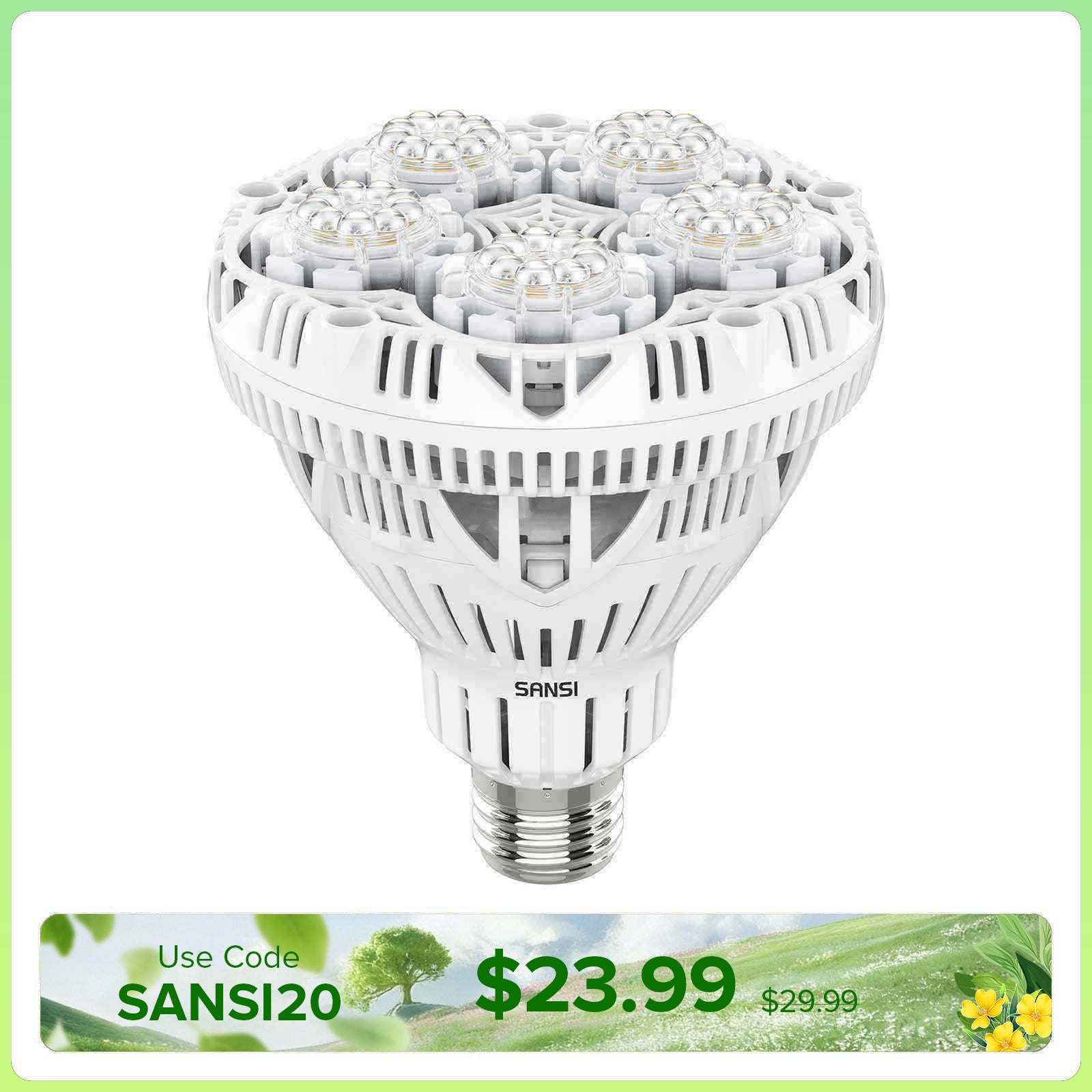 BR30 24W LED Grow Light Bulb