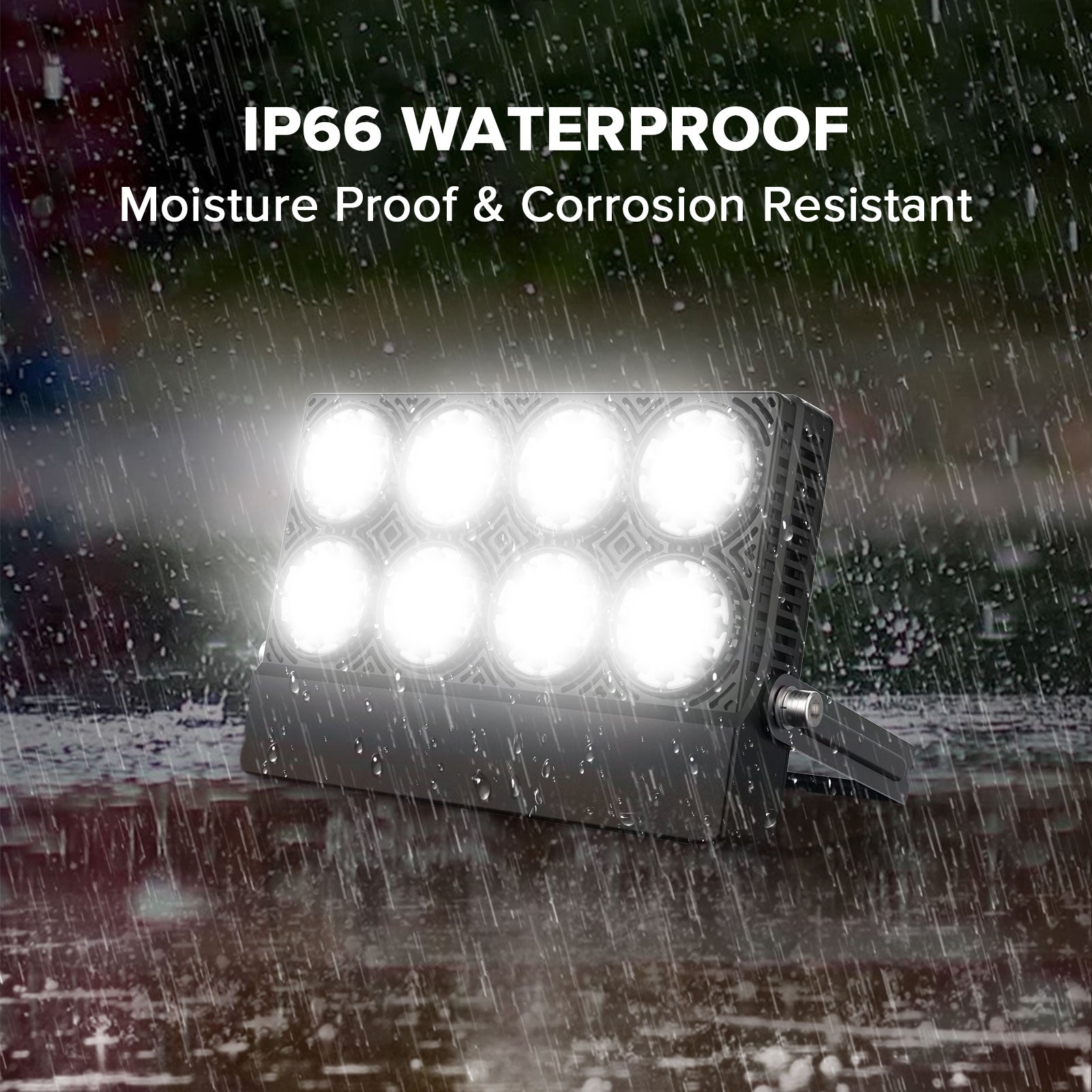 50W LED Flood Light (US ONLY) is IP66 waterproof.