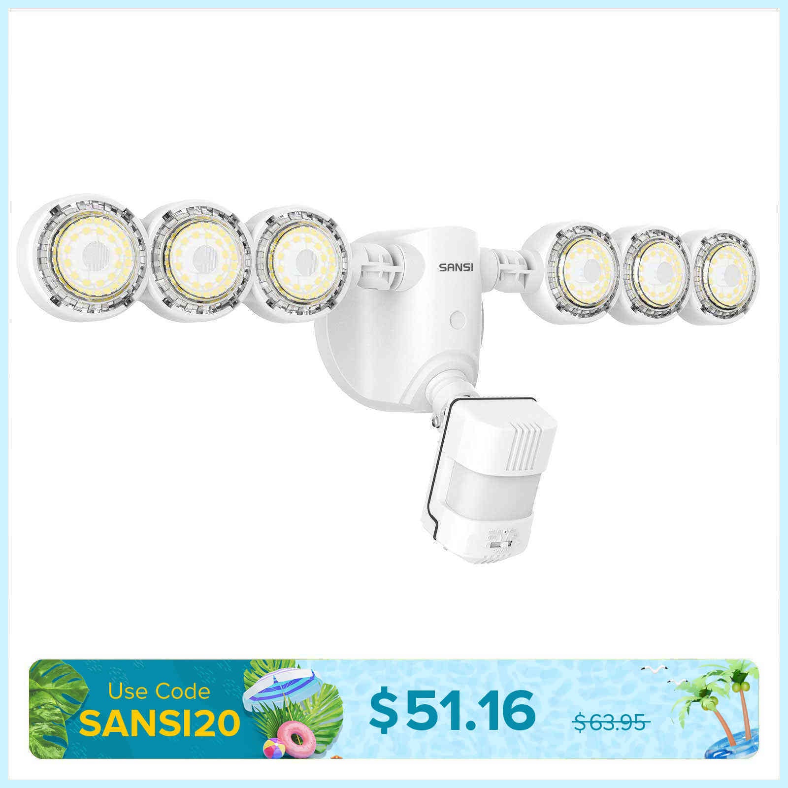 55W LED Security Light (Dusk to Dawn & Motion Sensor)(US ONLY)