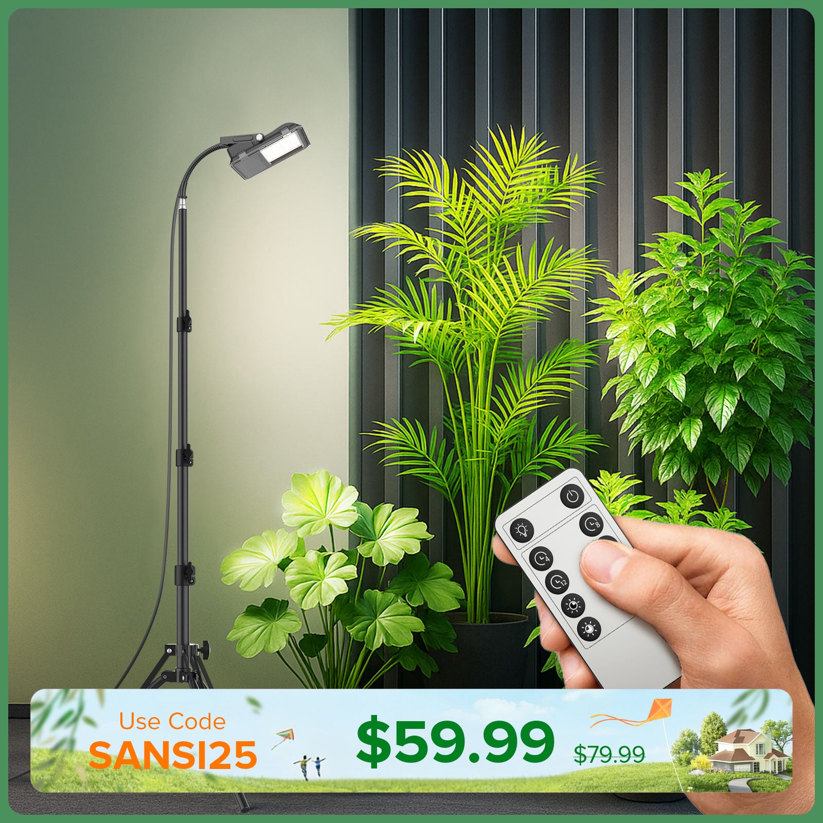 SANSI 45W LED Grow Light With Tripod Stand