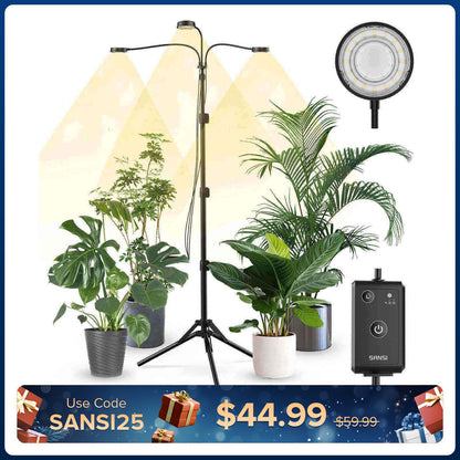 30 W Pflanzenlampe mit 3 verstellbaren Stativköpfen und Fernbedienung (NUR USA)