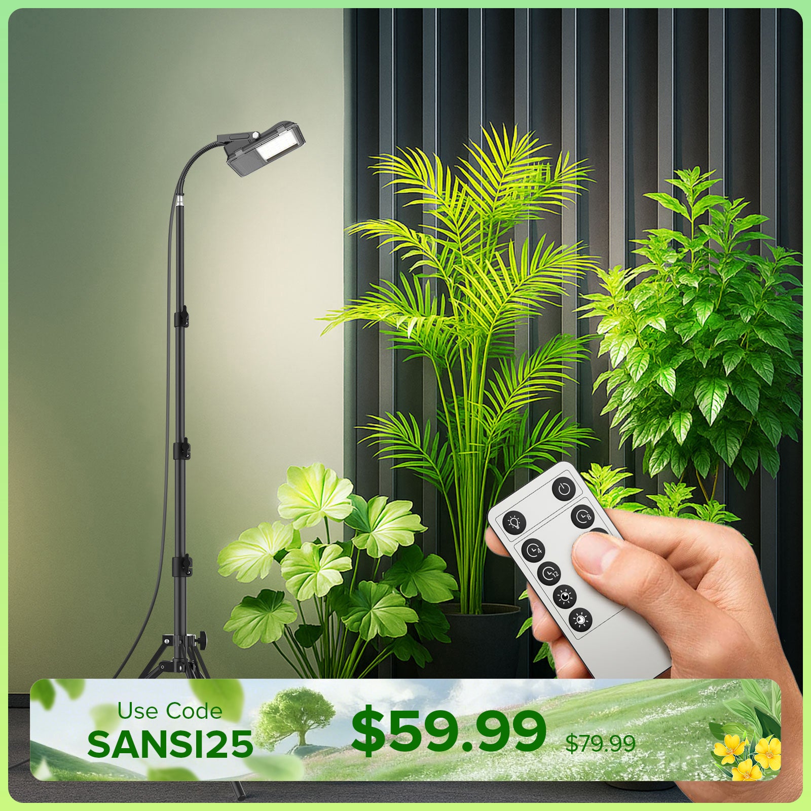 SANSI 45W LED Grow Light With Tripod Stand