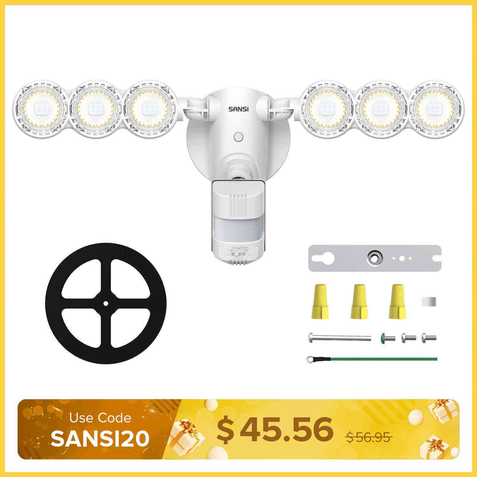 45W LED Security Light (Dusk to Dawn & Motion Sensor)