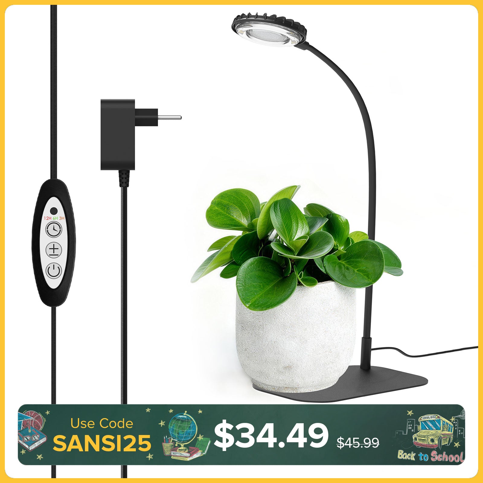 SANSI 12W Tabletop LED Grow Light (EU/UK ONLY)