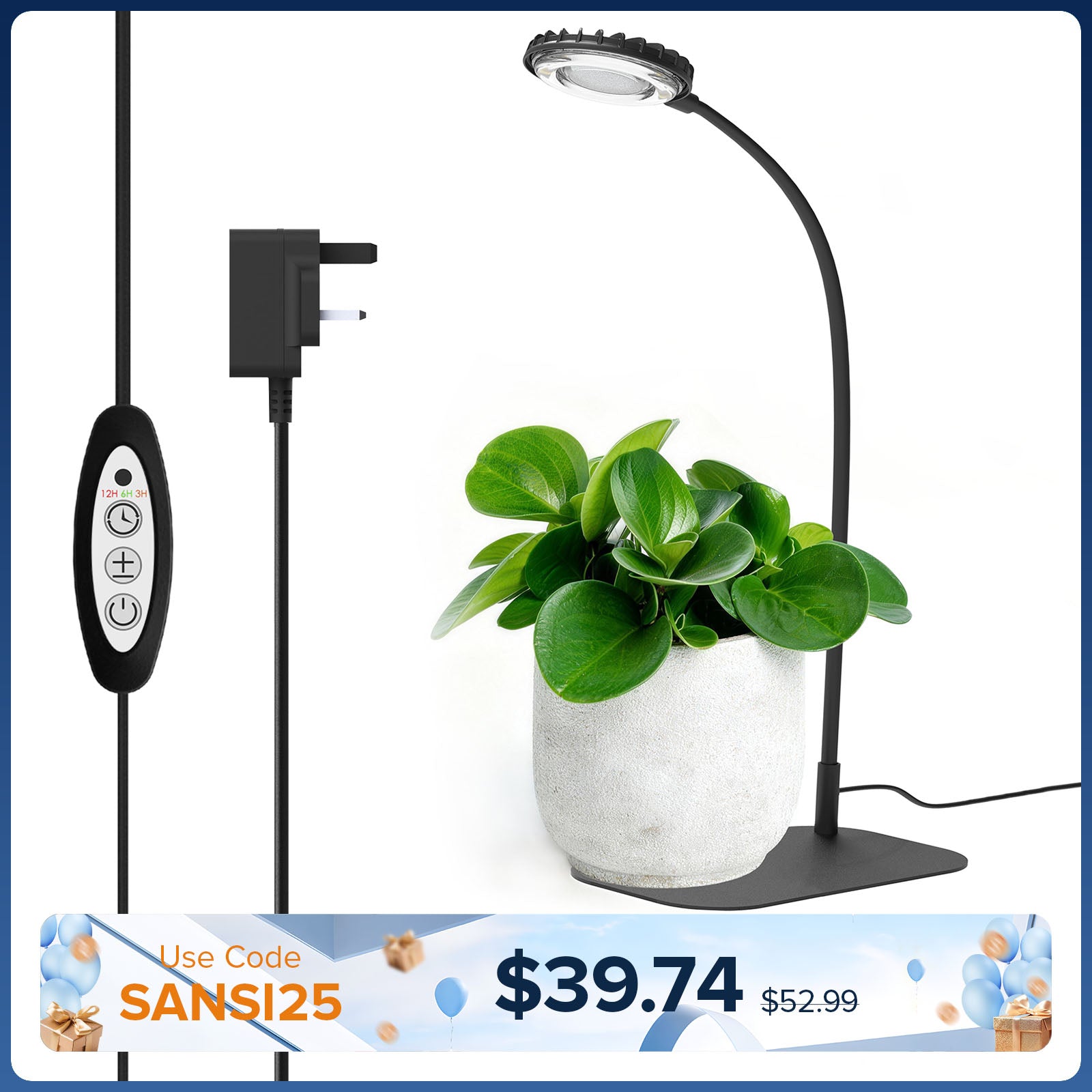 SANSI 12W Lampe de culture LED de table (EU/UK UNIQUEMENT)