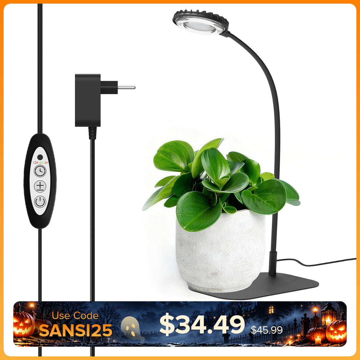 SANSI 12W Tabletop LED Grow Light (EU/UK ONLY)