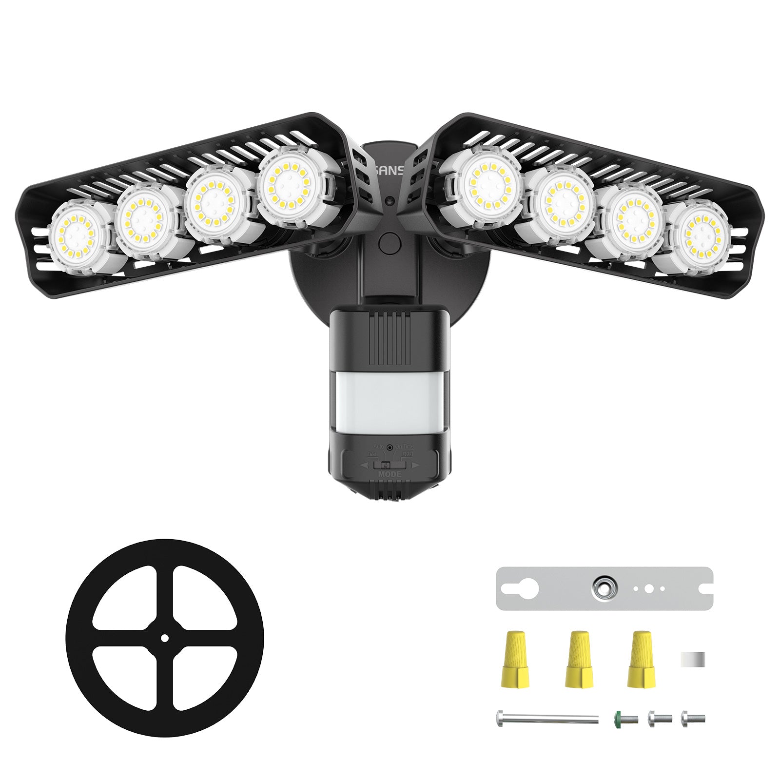 Rechteckiges, verbessertes 54-W-LED-Sicherheitslicht (Dämmerung bis Morgengrauen und Bewegungssensor) (NUR USA/KANADA)