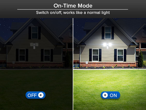 On-Time Mode：Switch on/off, works like a normal light.