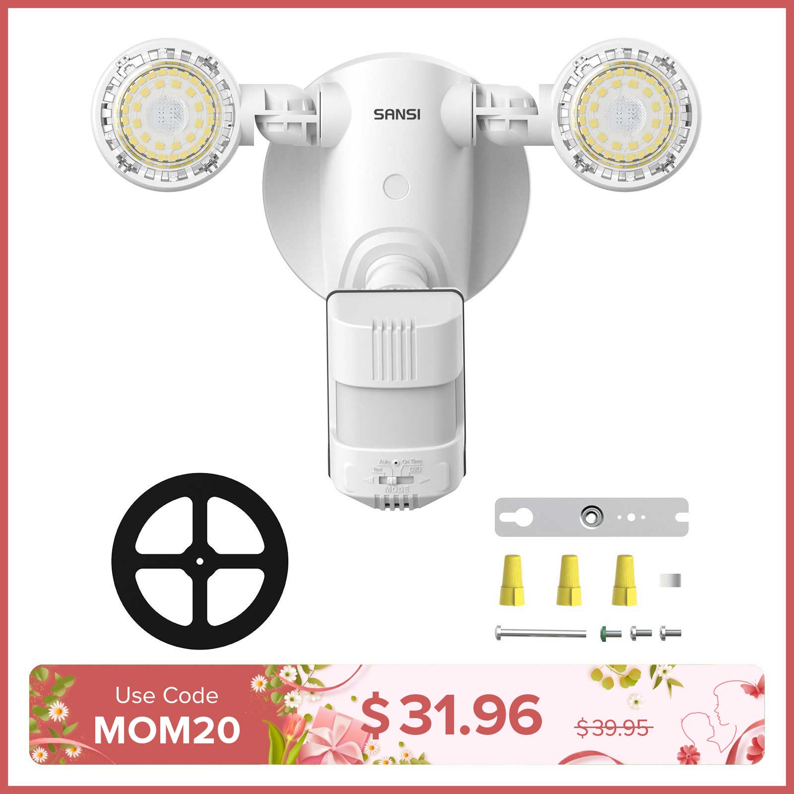 25W LED Security Light (Dusk to Dawn & Motion Sensor)(US/CA ONLY)